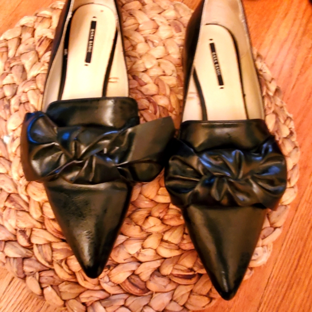 Zara bow point toe shoes